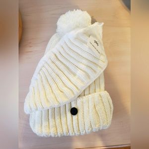 Cream Pom Winter Hat
